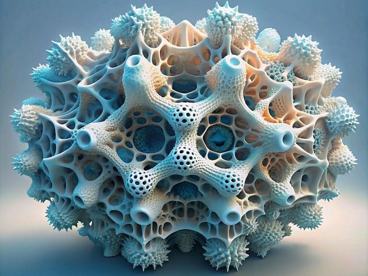 Vector abstract 3d structure with white and blue colors