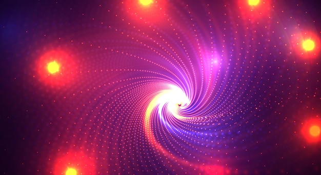 Abstract 3d vector background space flashes tunnel and whirlwinds