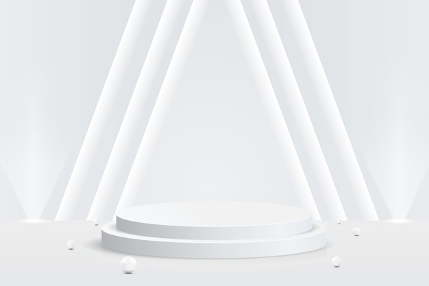 Abstract 3D-vorm podium met verlichting op studio achtergrond Display voetstuk mockup minimale scène