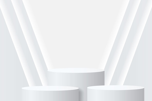Abstract 3D-vorm podium met verlichting op studio achtergrond Display voetstuk mockup minimale scène