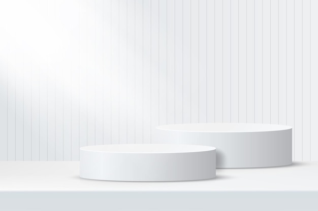 Abstract 3D-vorm podium met verlichting op studio achtergrond Display voetstuk mockup minimale scène