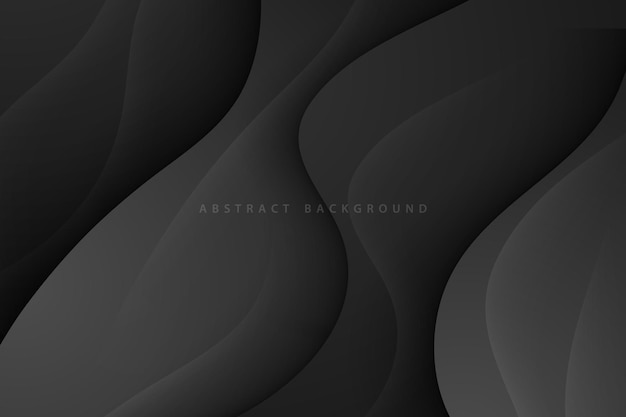 abstract 3D wave modern dark gray paper cut background