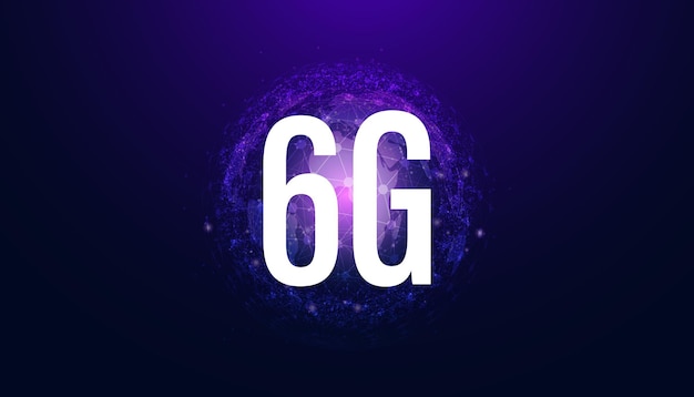 Astratto 6g e tecnologia mondiale rete internet ad alta velocità trasmissione di dati di grandi dimensioni ad alta velocità