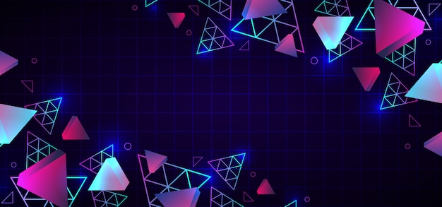 Abstract 80s trendy geometric background neon colors