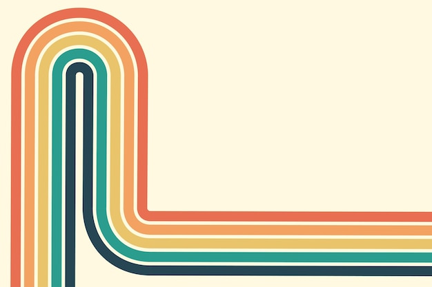 Abstract achtergrond van regenboog groovy Wavy Line design in de jaren 1970 Hippie Retro stijl