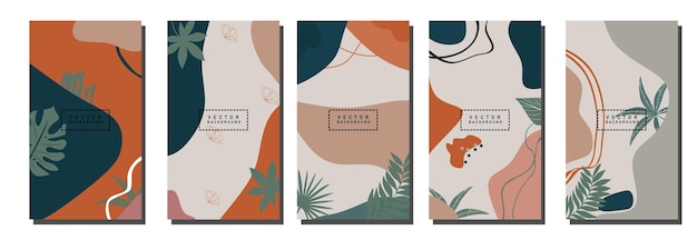 abstract achtergrondontwerp voor social media story feed post,.Vector set van abstracte creatieve