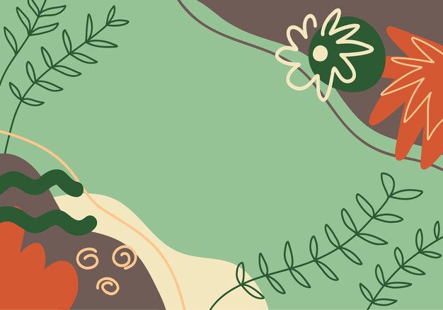 Abstract achtergrondsjabloonontwerp met bloemvlekken laat lijnen en stippen