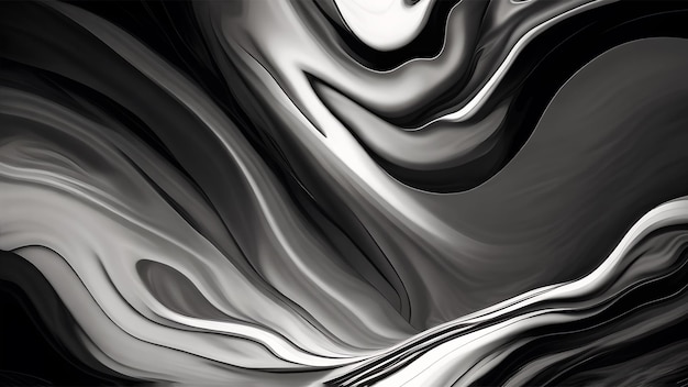 抽象的なアクリル流体波の黒と白のパターン ベクトル図