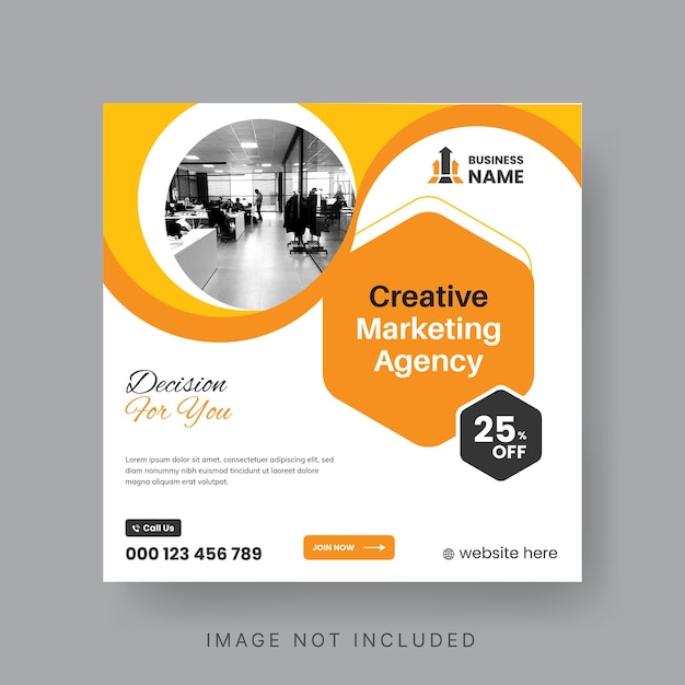 Abstract Advertisement Square Web Post for Company Promotion Modern Digital Marketing Agency Social