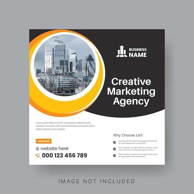 Abstract Advertisement Square Web Post for Company Promotion Modern Digital Marketing Agency Social