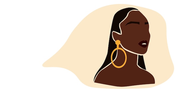 Abstract African woman in elegant line art style vector