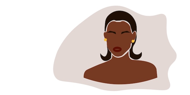 Abstract African woman in elegant line art style vector