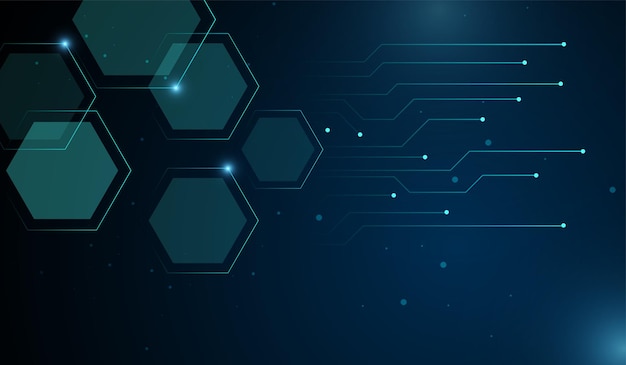 an abstract ai circuit board in elegant blue light lines on dark background with lighting effect