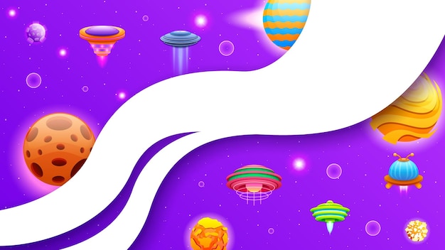 Abstract aliens flying saucers dark space planet background gradient unidentified flying object ufo