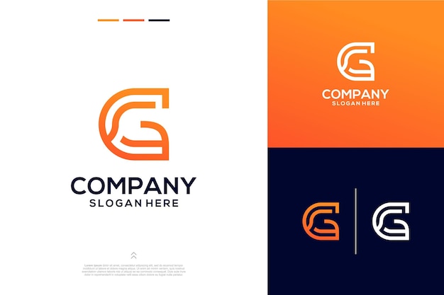 Abstract alphabet modern letter G design concept for branding logo design