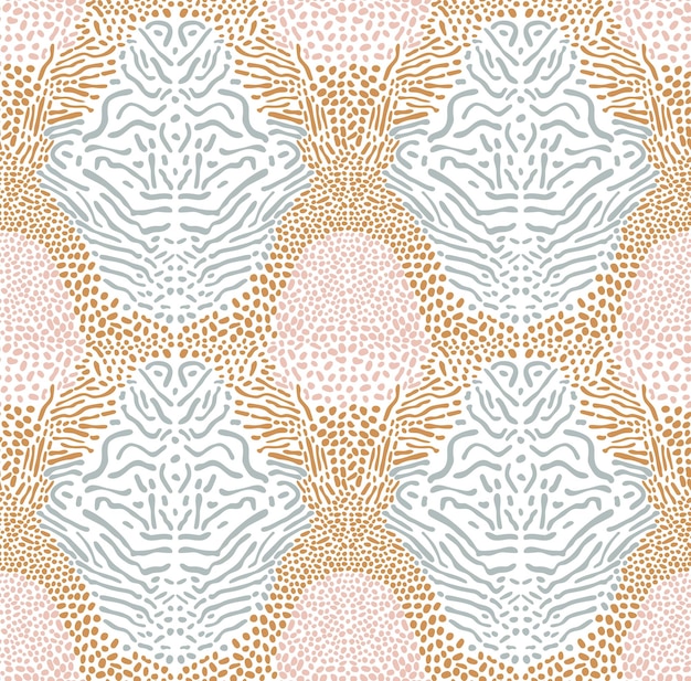 Abstract animal seamless pattern in pastel colors