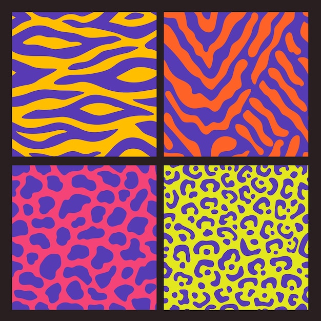 Abstract animal seamless pattern set
