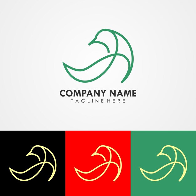 Abstract animals company logo. design logo template, with unique bird icon