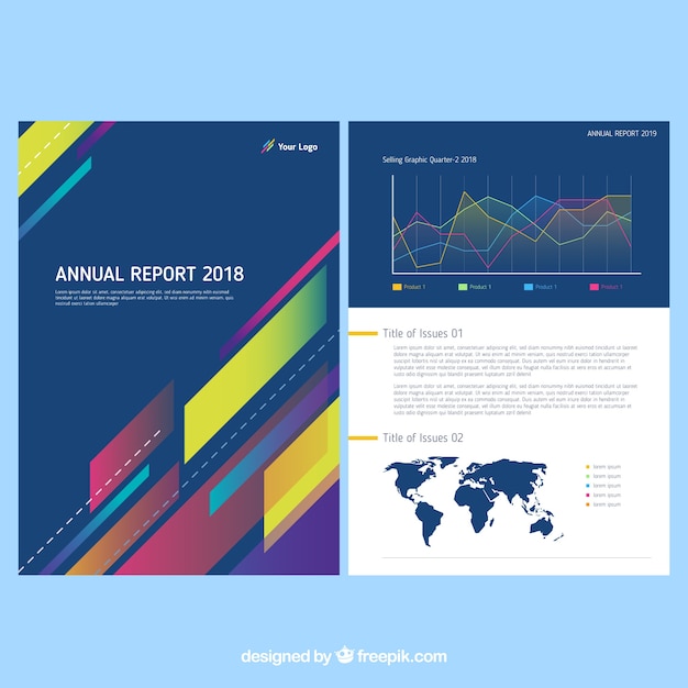 Vector abstract annual report cover