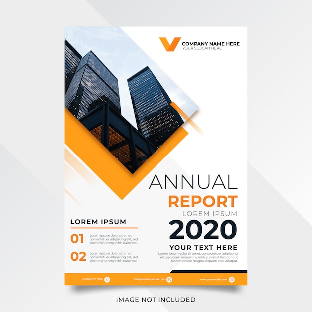 Abstract annual report design with yellow shape