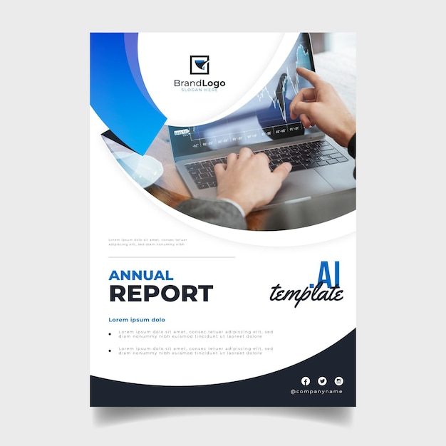 Vector abstract annual report template