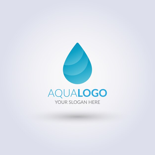 Abstract aqua drop logo