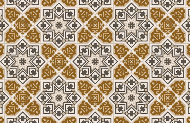 Abstract Arabic tile design pattern