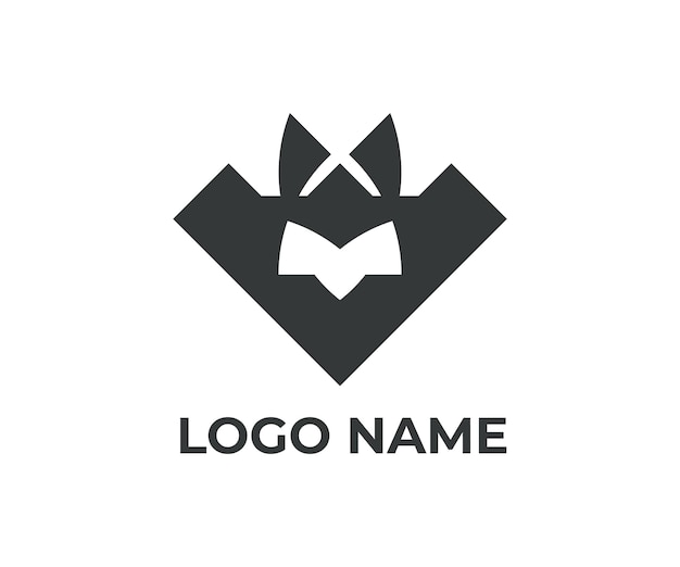 Abstract arrow bat logo emblem logo mascot logo with black color logo