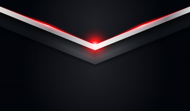 Vector abstract arrow black metallic background with red shiny line