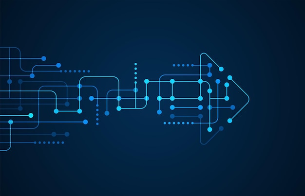 Абстрактное направление стрелки Технологический фон Высокая скорость Hitech