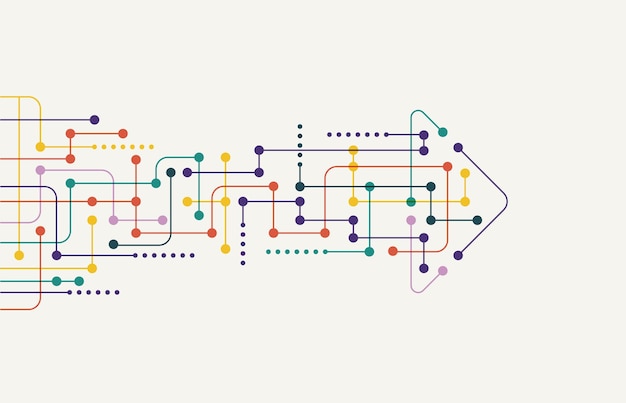 Vettore direzione della freccia astratta fondo tecnologico hitech ad alta velocità