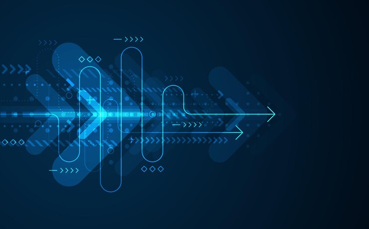 Vector abstract arrow direction technology background high speed hitech
