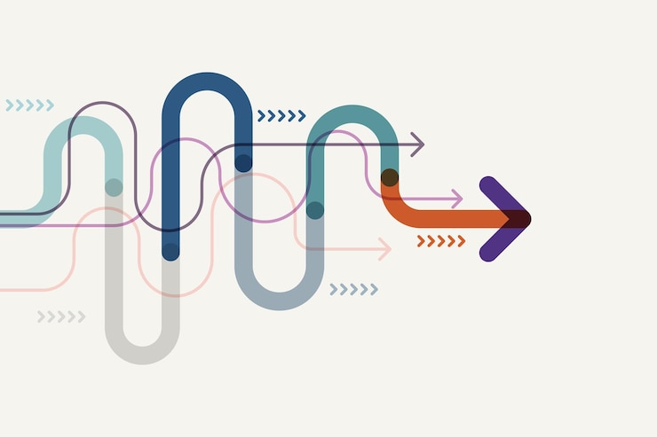 Vector abstract arrow direction. technology background