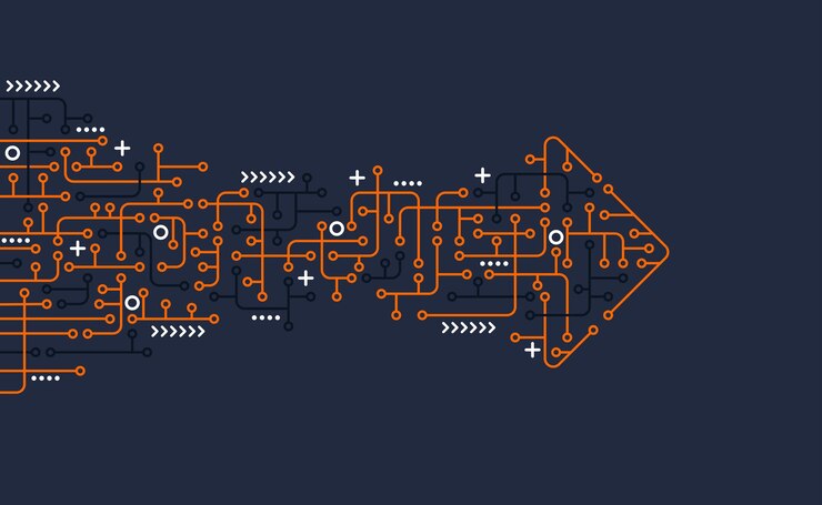 Vector abstract arrow direction technology background