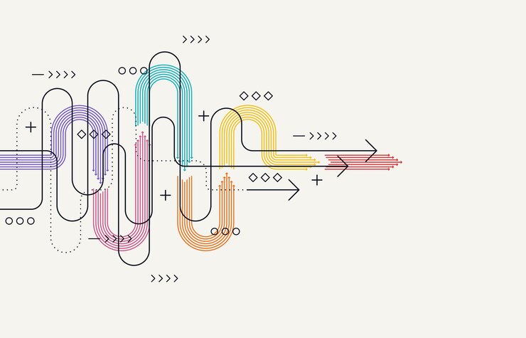 Vector abstract arrow direction technology background