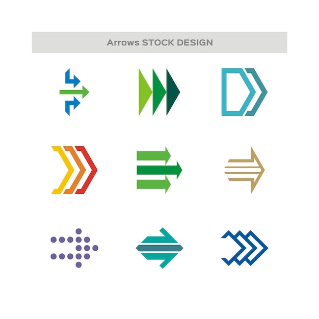 Vector abstract arrow set