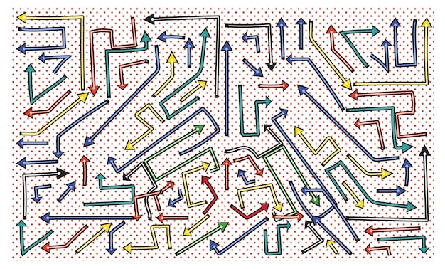 Abstract Arrow shape print Placement colorful motif seamless pattern