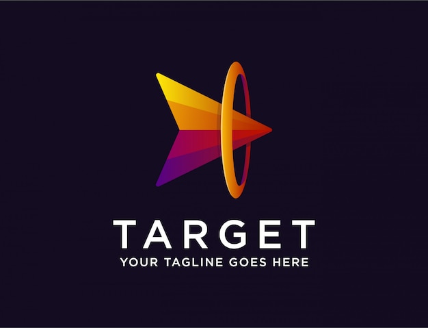 Abstract arrow on target, archievement logo