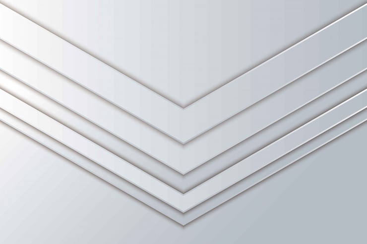 Vector abstract arrow white paper cut background. abstract realistic layered papercut decoration textured. 3d backdrop with overlapping shape layers.