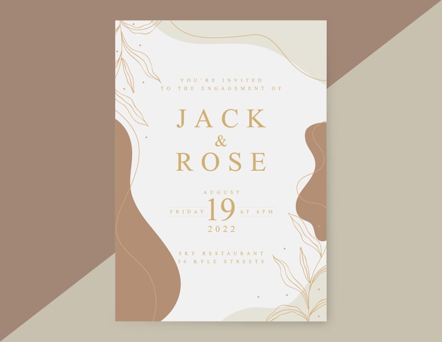 abstract art background vector luxury invitation card background with golden line art flower