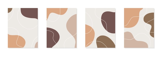 Abstract art backgrounds with organic shape in pastel colors
