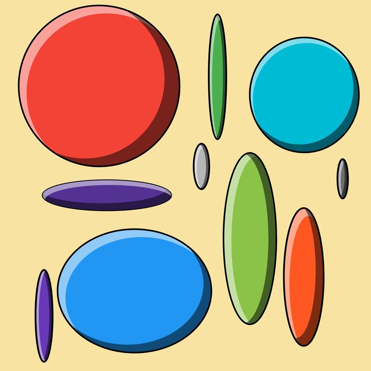 Vector abstract art based on circular shapes