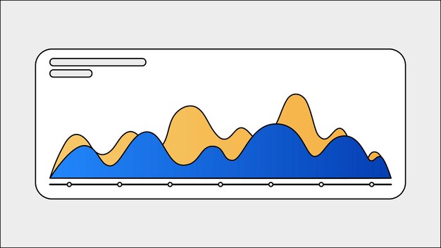 Vector abstract art of colorful wavy mountain peaks