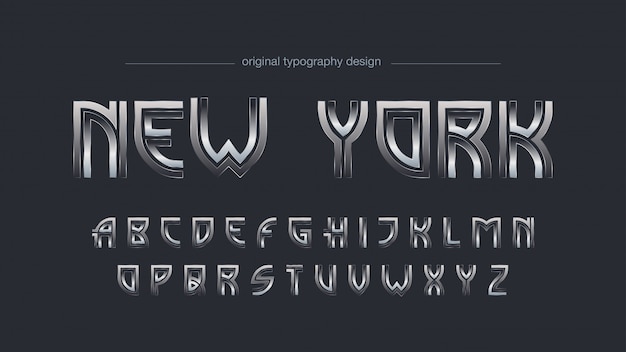 Abstract Art Deco Chrome Typography 