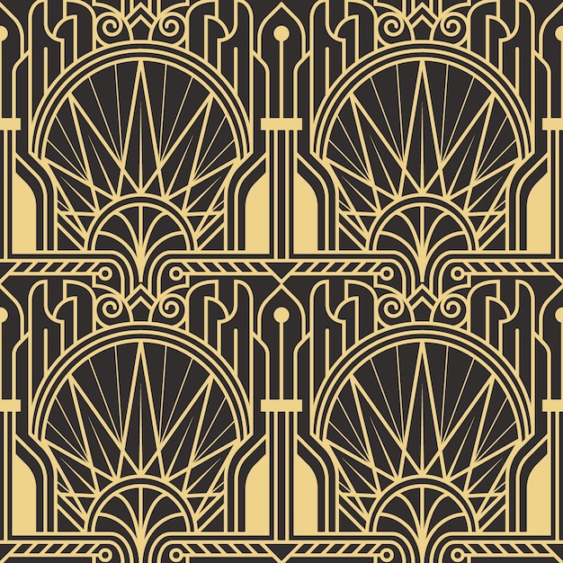 Abstract art deco seamless modern tiles pattern