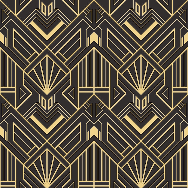 Vector abstract art deco seamless modern tiles pattern