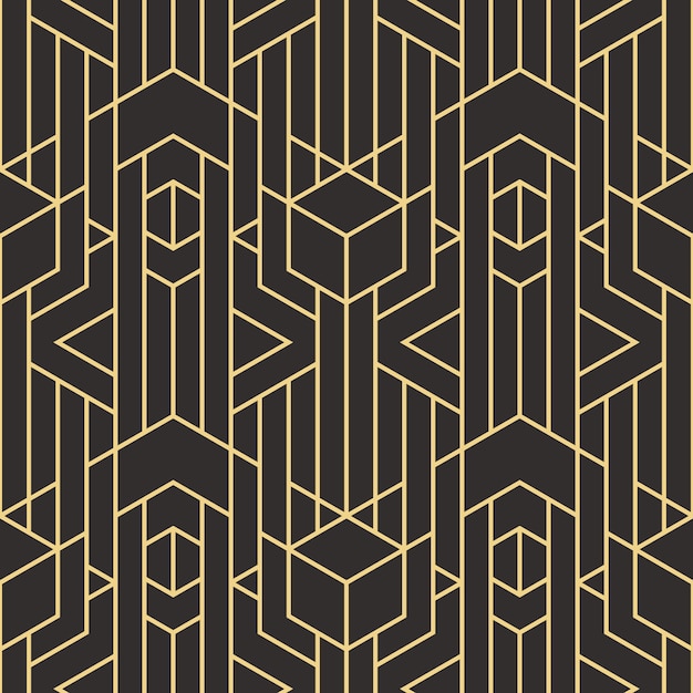 Vector abstract art deco seamless modern tiles pattern