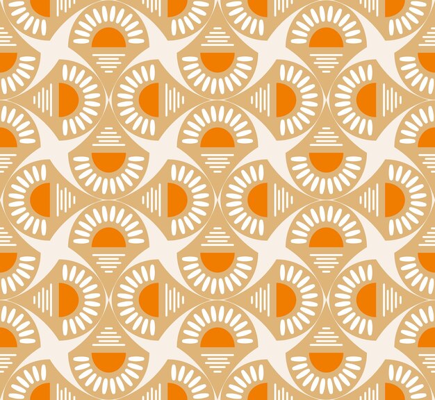 Vector abstract art deco sunset vector seamless pattern minimalist geometric design