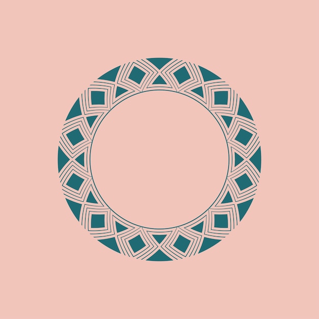 Vettore cornice ornamentale del modello del cerchio decorativo di arte astratta