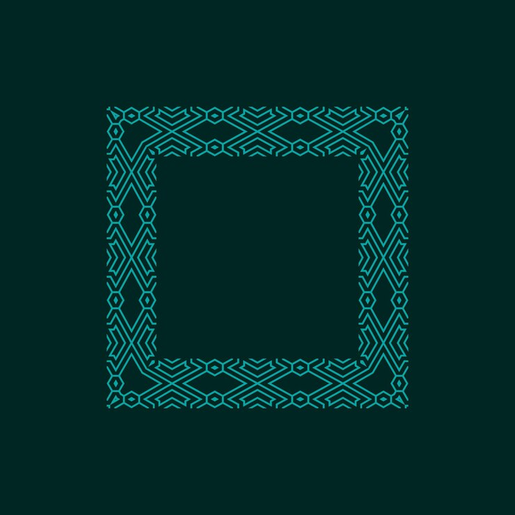 Vector abstract art decorative square ornamental pattern frame